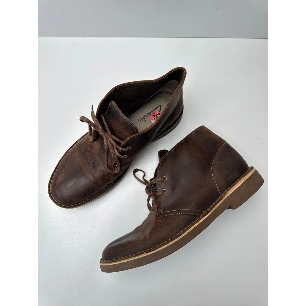Clarks Bushacre 2 Dark Brown Leather Chukka Desert Boots Mens 10 M 260822863100